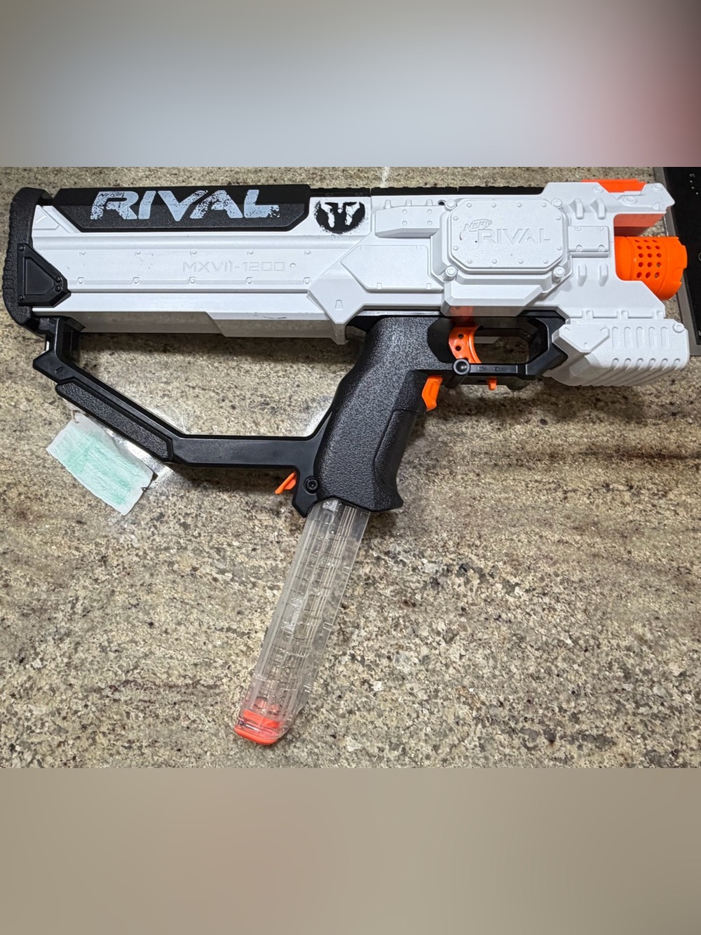 Nerf Rival White Black Blaster Orange Accents